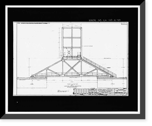 Historic Framed Print, Variable Angle Launcher Complex, Variable Angle Launcher, CA State Highway 39 at Morris Reservior, Azusa vicinity, Los Angeles County, CA - 90,  17-7/8" x 21-7/8"