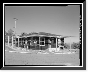 Historic Framed Print, Mill Valley Air Force Station, Administration Building, East of Ridgecrest Boulevard, Mount Tamalpais, Mill Valley vicinity, Marin County, CA,  17-7/8" x 21-7/8"