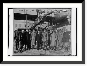 Historic Framed Print, Caproni & his plane,  17-7/8" x 21-7/8"