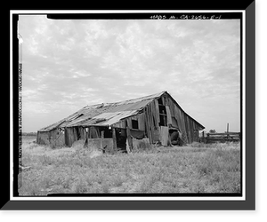 Historic Framed Print, Hudson-Cippa-Wolf Ranch, Milk Barn, Sorento Road, Sacramento, Sacramento County, CA,  17-7/8" x 21-7/8"