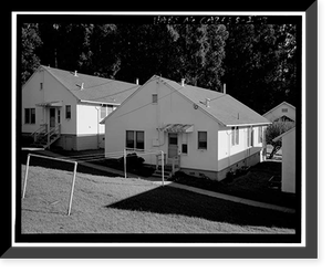 Historic Framed Print, Winehaven, Elongated Three-Bedroom-Plan Residence, Point Molate Naval Fuel Depot, Richmond, Contra Costa County, CA - 3,  17-7/8" x 21-7/8"