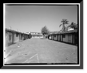 Historic Framed Print, Mission Motel, South Court, 9235 MacArthur Boulevard, Oakland, Alameda County, CA - 3,  17-7/8" x 21-7/8"