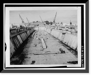 Historic Framed Print, Hunters Point Naval Shipyard, Drydock No. 4, San Francisco, San Francisco County, CA - 17,  17-7/8" x 21-7/8"