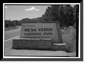 Mesa Verde National Park Main Entrance Road, Cortez, Montezuma County, CO - 5, Antique Print
