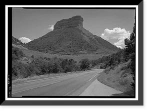 Historic Framed Print, Mesa Verde National Park Main Entrance Road, Cortez, Montezuma County, CO - 11,  17-7/8" x 21-7/8"