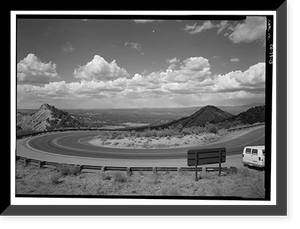 Historic Framed Print, Mesa Verde National Park Main Entrance Road, Cortez, Montezuma County, CO - 13,  17-7/8" x 21-7/8"