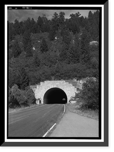 Historic Framed Print, Prater-Morefield Tunnel, Main Entrance Road, South-southwest of Morefield V, Cortez vicinity, Montezuma County, CO,  17-7/8" x 21-7/8"