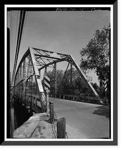 Historic Framed Print, Tariffville Road Bridge, Spanning Farmington River on Tariffville Road (Con, Simsbury, Hartford County, CT - 3,  17-7/8" x 21-7/8"