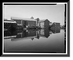 Willimantic Linen Company, Mill No. 2, South Main Street opposite Durham Street, North ba, Windham, Windham County, CT, Vintage Wall Art