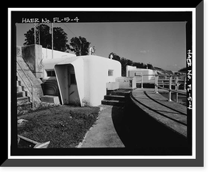 Historic Framed Print, Hurricane Gate Structure 4, Herbert Hoover Dike on Lake Okeechobee, Belle Glade, Palm Beach County, FL - 4,  17-7/8" x 21-7/8"