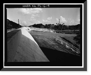 Historic Framed Print, Hurricane Gate Structure 3, Herbert Hoover Dike on Lake Okeechobee, Belle Glade, Palm Beach County, FL - 4,  17-7/8" x 21-7/8"