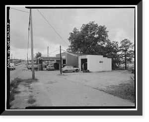 Historic Framed Print, Greenhouse Service Station, 522 South Main Street, Woodstock, Cherokee County, GA - 4,  17-7/8" x 21-7/8"