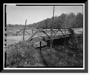 Historic Framed Print, Georgia DOT Bridge No. 151-00144-x-00055S, Spanning Little Cotton Indian Creek at Springdale, Stockbridge vicinity, Henry County, GA,  17-7/8" x 21-7/8"