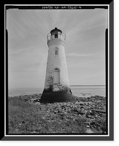 Cockspur Lighthouse, Cockspur Island, Savannah River, Savannah vicinity, Chatham County, GA - 4, Vintage Poster