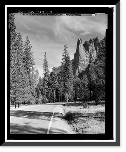 Historic Framed Print, Yosemite National Park Roads & Bridges, Yosemite Village, Mariposa County, CA - 4,  17-7/8" x 21-7/8"
