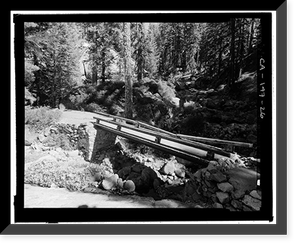 Historic Framed Print, Big Oak Flat Road, Between Big Oak Flat Entrance & Merced River, Yosemite Village, Mariposa County, CA - 17,  17-7/8" x 21-7/8"