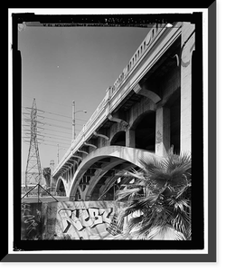 Historic Framed Print, First Street Bridge, Spanning Los Angeles River at First Street, Los Angeles, Los Angeles County, CA - 5,  17-7/8" x 21-7/8"