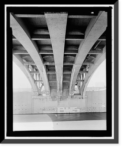 Historic Framed Print, First Street Bridge, Spanning Los Angeles River at First Street, Los Angeles, Los Angeles County, CA - 6,  17-7/8" x 21-7/8"