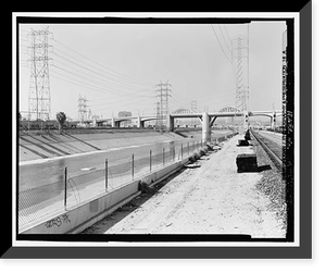Historic Framed Print, Sixth Street Bridge, Spanning 101 Freeway at Sixth Street, Los Angeles, Los Angeles County, CA - 2,  17-7/8" x 21-7/8"