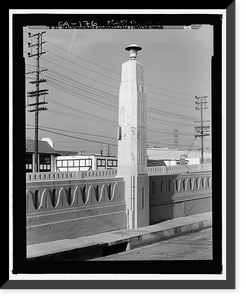 Historic Framed Print, Sixth Street Bridge, Spanning 101 Freeway at Sixth Street, Los Angeles, Los Angeles County, CA - 10,  17-7/8" x 21-7/8"