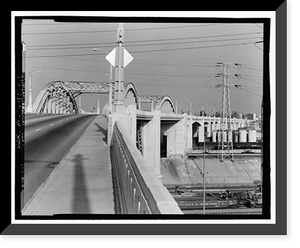 Historic Framed Print, Sixth Street Bridge, Spanning 101 Freeway at Sixth Street, Los Angeles, Los Angeles County, CA - 17,  17-7/8" x 21-7/8"