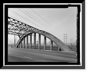 Historic Framed Print, Sixth Street Bridge, Spanning 101 Freeway at Sixth Street, Los Angeles, Los Angeles County, CA - 21,  17-7/8" x 21-7/8"