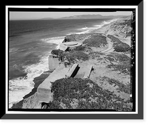 Historic Framed Print, Fort Funston, Panama Mounts for 155mm Guns, Skyline Boulevard & Great Highway, San Francisco, San Francisco County, CA - 3,  17-7/8" x 21-7/8"
