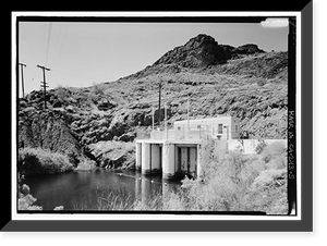 Historic Framed Print, Copper Basin Reservoir & Dam, 2.5 miles west of Gene Pump Plant, Parker Dam, San Bernardino County, CA - 5,  17-7/8" x 21-7/8"