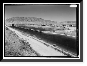 Historic Framed Print, Iron Mountain Pump Plant, South of Danby Lake, north of Routes 62 & 177 junction, Rice, San Bernardino County, CA - 12,  17-7/8" x 21-7/8"