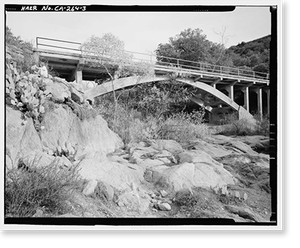 Historic Framed Print, Black Canyon Road Bridge, Spanning Santa Ysabel Creek at intersection of Black Canyon & Sutherland Dam Roads, Ramona, San Diego County, CA - 3,  17-7/8" x 21-7/8"