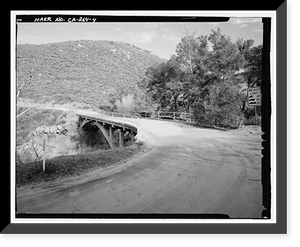 Historic Framed Print, Black Canyon Road Bridge, Spanning Santa Ysabel Creek at intersection of Black Canyon & Sutherland Dam Roads, Ramona, San Diego County, CA - 4,  17-7/8" x 21-7/8"
