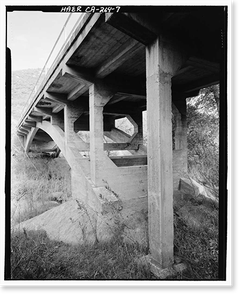 Historic Framed Print, Black Canyon Road Bridge, Spanning Santa Ysabel Creek at intersection of Black Canyon & Sutherland Dam Roads, Ramona, San Diego County, CA - 7,  17-7/8" x 21-7/8"