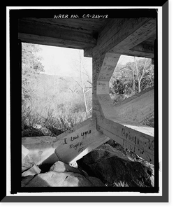 Historic Framed Print, Black Canyon Road Bridge, Spanning Santa Ysabel Creek at intersection of Black Canyon & Sutherland Dam Roads, Ramona, San Diego County, CA - 18,  17-7/8" x 21-7/8"