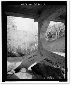 Historic Framed Print, Black Canyon Road Bridge, Spanning Santa Ysabel Creek at intersection of Black Canyon & Sutherland Dam Roads, Ramona, San Diego County, CA - 18,  17-7/8" x 21-7/8"