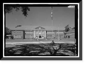 Historic Framed Print, Lafayette Lanier School, 6001 Twentieth Avenue, Valley, Chambers County, AL,  17-7/8" x 21-7/8"