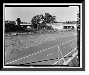 Historic Framed Print, Glendale-Hyperion Viaduct, Spanning Golden State Freeway (Interstate 5) and Los Angeles River, Los Angeles, Los Angeles County, CA - 3,  17-7/8" x 21-7/8"