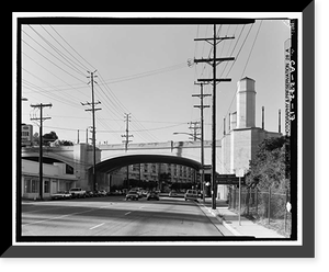 Historic Framed Print, Glendale-Hyperion Viaduct, Spanning Golden State Freeway (Interstate 5) and Los Angeles River, Los Angeles, Los Angeles County, CA - 17,  17-7/8" x 21-7/8"
