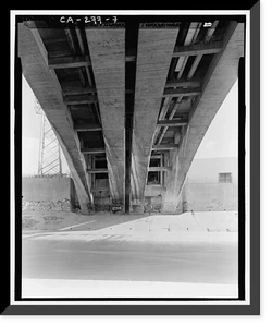 Historic Framed Print, Macy Street Viaduct, Los Angeles, Los Angeles County, CA - 7,  17-7/8" x 21-7/8"