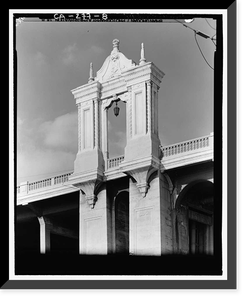 Historic Framed Print, Macy Street Viaduct, Los Angeles, Los Angeles County, CA - 8,  17-7/8" x 21-7/8"