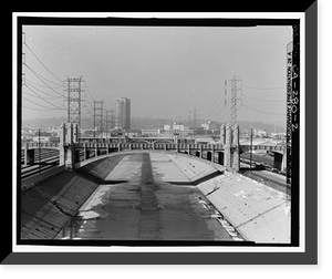 Historic Framed Print, Fourth Street Viaduct, Spanning Los Angeles River, Los Angeles, Los Angeles County, CA - 2,  17-7/8" x 21-7/8"