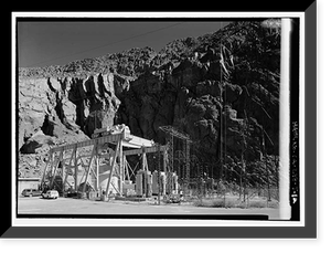 Historic Framed Print, Los Angeles Aqueduct, Middle Gorge Power Plant, Los Angeles, Los Angeles County, CA,  17-7/8" x 21-7/8"