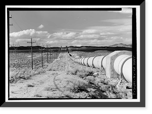 Historic Framed Print, Los Angeles Aqueduct, Aqueduct North of Bishop, Los Angeles, Los Angeles County, CA - 3,  17-7/8" x 21-7/8"