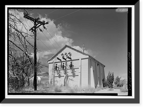 Historic Framed Print, Los Angeles Aqueduct, Division Power Plant, Los Angeles, Los Angeles County, CA,  17-7/8" x 21-7/8"