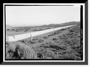 Historic Framed Print, Los Angeles Aqueduct, Second Aqueduct, Los Angeles, Los Angeles County, CA,  17-7/8" x 21-7/8"