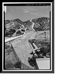 Los Angeles Aqueduct, Cascades Structures, Los Angeles, Los Angeles County, CA - 2, Vintage Print