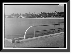 Historic Framed Print, Los Angeles Aqueduct, Silverlake Reservoir, Los Angeles, Los Angeles County, CA - 2,  17-7/8" x 21-7/8"