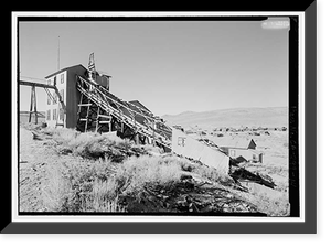 Historic Framed Print, Standard Gold Mill, East of Bodie Creek, Northeast of Bodie, Bodie, Mono County, CA - 14,  17-7/8" x 21-7/8"