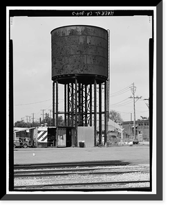 Southern Pacific Depot, Water Tower, 65 Cahill Street, San Jose, Santa Clara County, CA - 3, Antique Print