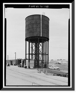 Historic Framed Print, Southern Pacific Depot, Water Tower, 65 Cahill Street, San Jose, Santa Clara County, CA - 6,  17-7/8" x 21-7/8"