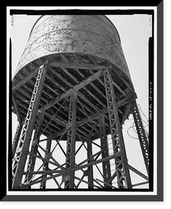 Historic Framed Print, Southern Pacific Depot, Water Tower, 65 Cahill Street, San Jose, Santa Clara County, CA - 10,  17-7/8" x 21-7/8"